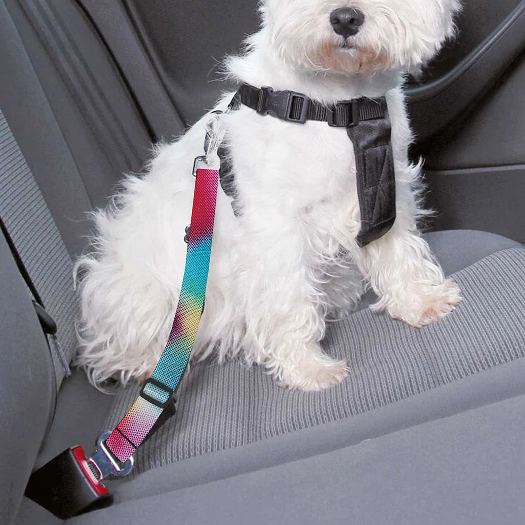 Bright Swirl Tie Dye Print Dog Seat Belt