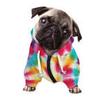 Bright Swirl Tie Dye Print Dog Zip Up Hoodie