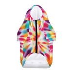 Bright Swirl Tie Dye Print Dog Zip Up Hoodie