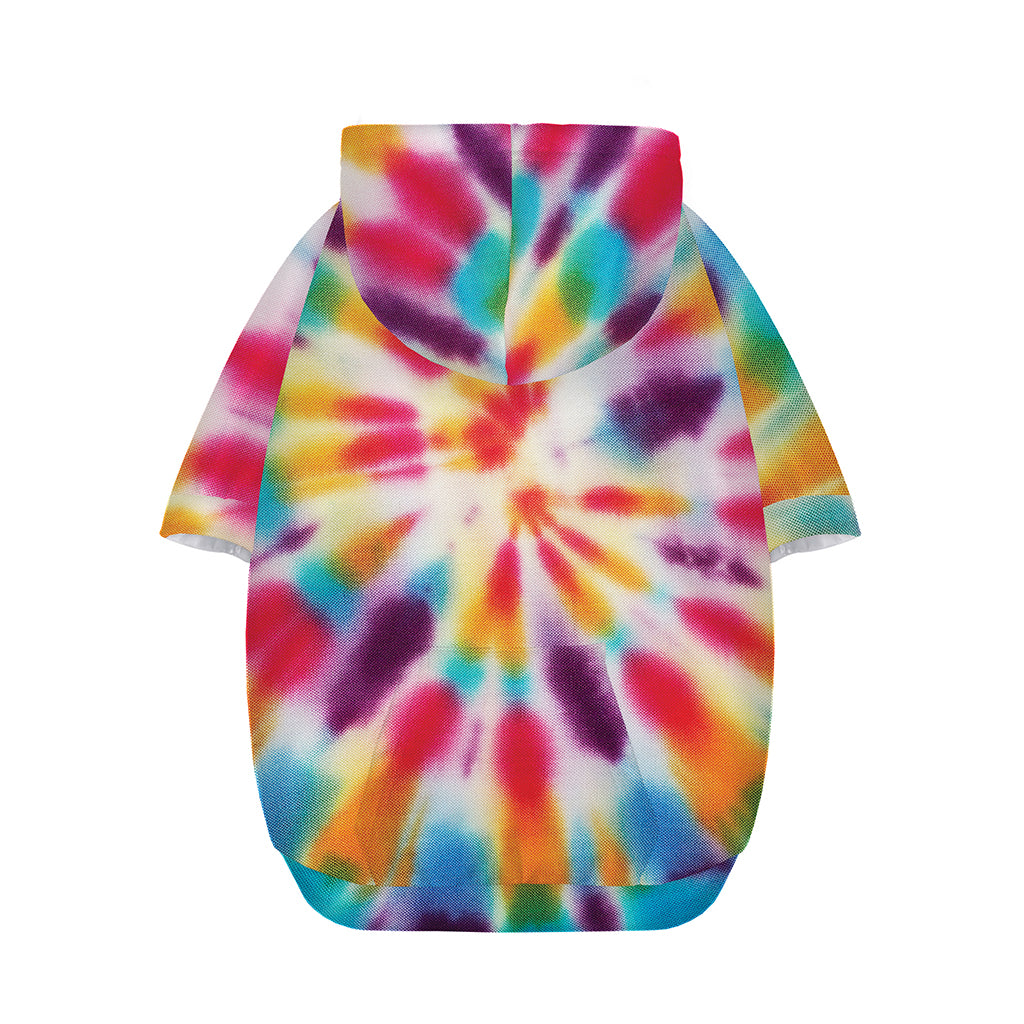 Bright Swirl Tie Dye Print Dog Zip Up Hoodie