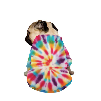 Bright Swirl Tie Dye Print Dog Zip Up Jacket
