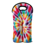 Bright Swirl Tie Dye Print Double Neoprene Wine Tote