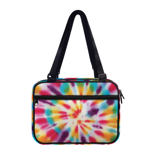 Bright Swirl Tie Dye Print Double Strap Bible Bag