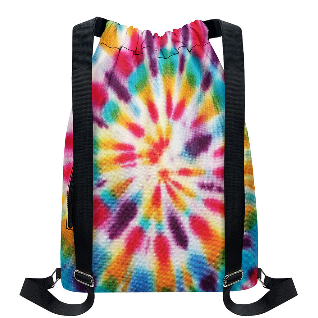 Bright Swirl Tie Dye Print Drawstring Backpack