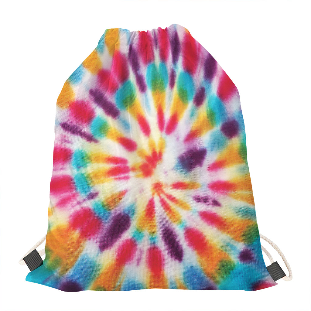 Bright Swirl Tie Dye Print Drawstring Bag