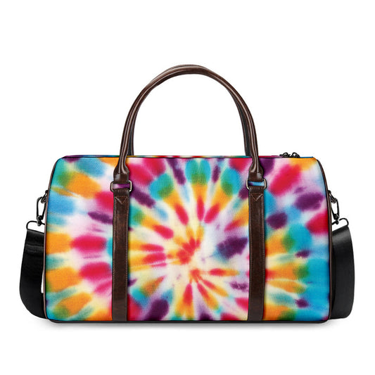 Bright Swirl Tie Dye Print Duffle Bag