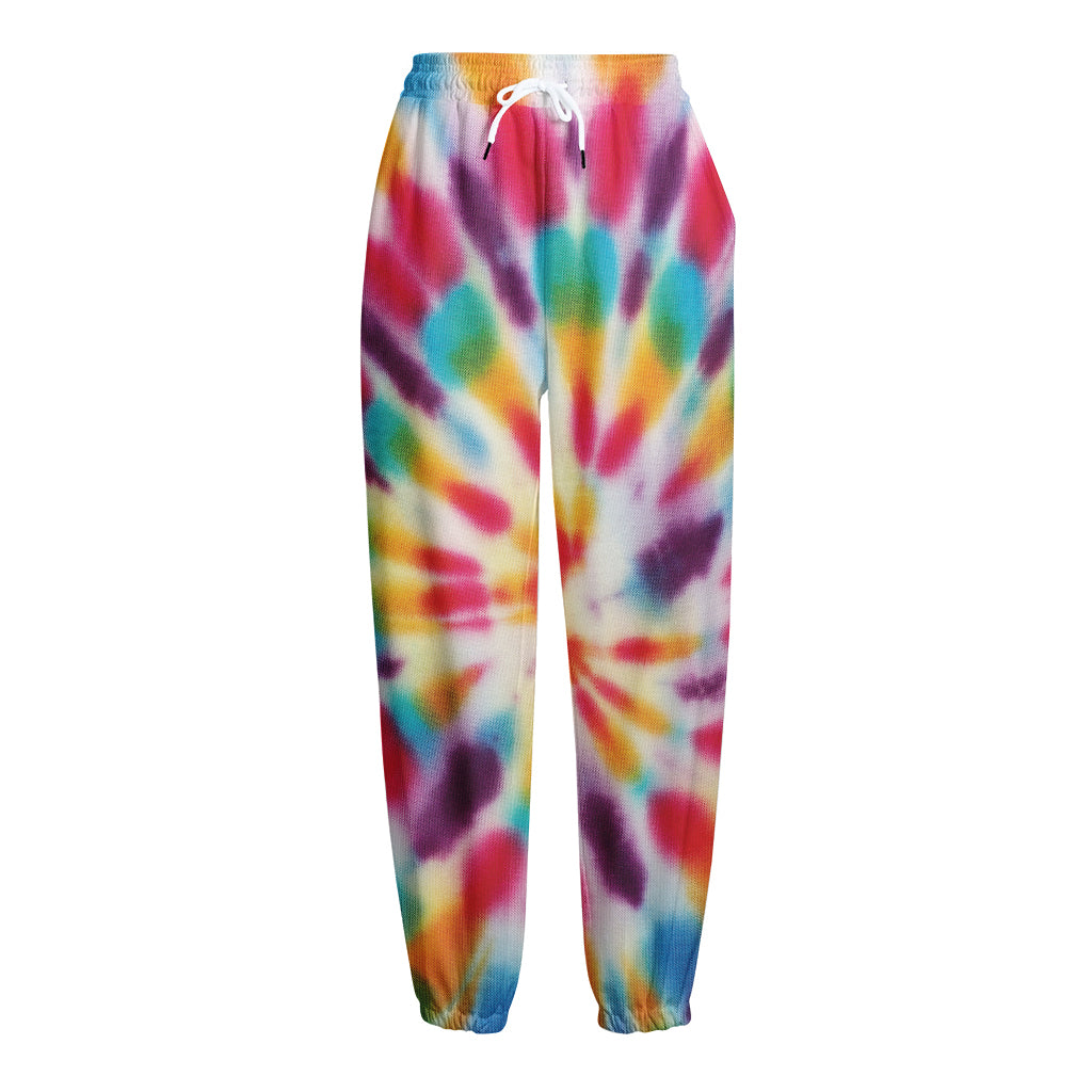 Bright Swirl Tie Dye Print Fleece Lined Knit Pants