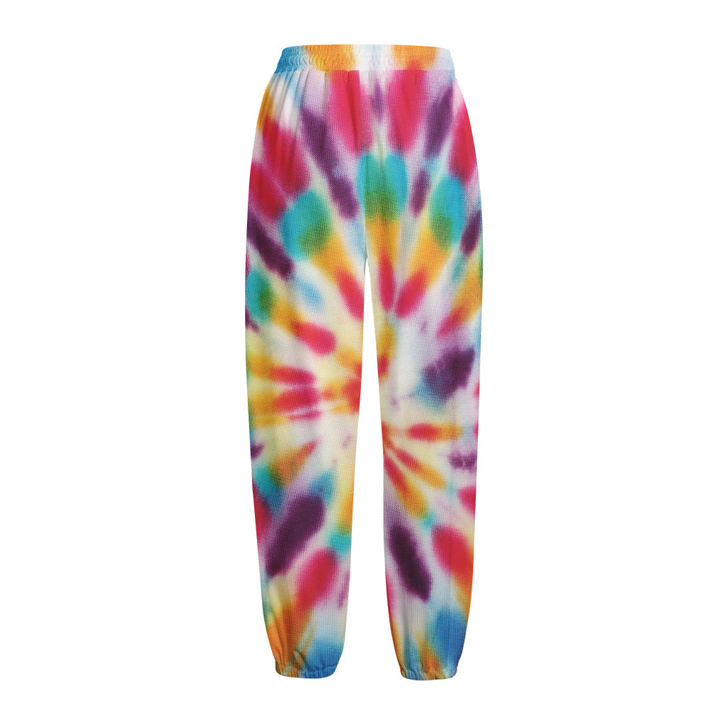Bright Swirl Tie Dye Print Fleece Lined Knit Pants