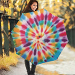 Bright Swirl Tie Dye Print Foldable Umbrella