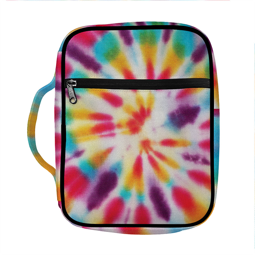 Bright Swirl Tie Dye Print Front Pocket Bible Bag
