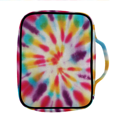 Bright Swirl Tie Dye Print Front Pocket Bible Bag