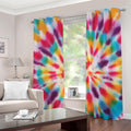Bright Swirl Tie Dye Print Grommet Curtains