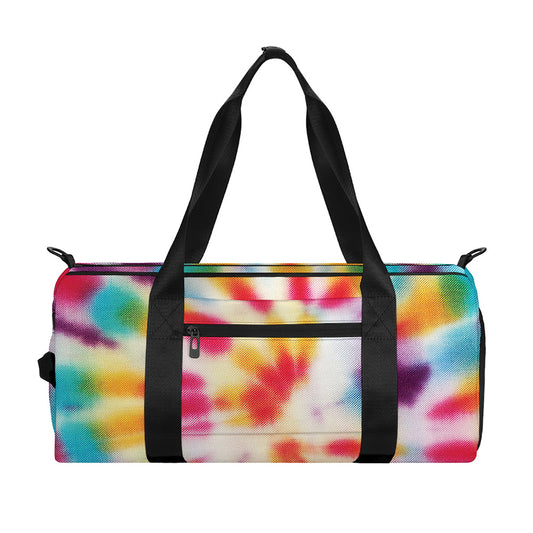 Bright Swirl Tie Dye Print Gym Bag