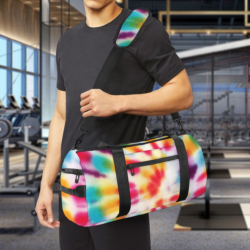 Bright Swirl Tie Dye Print Gym Bag