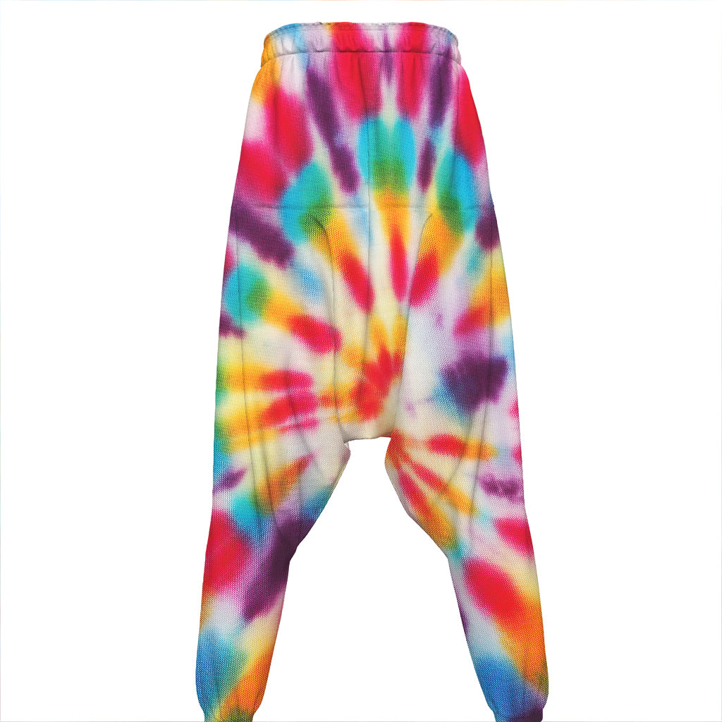 Bright Swirl Tie Dye Print Hammer Pants