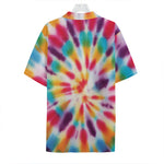 Bright Swirl Tie Dye Print Hawaiian Shirt