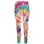 Bright Swirl Tie Dye Print High-Waisted Pocket Leggings