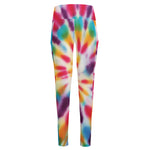 Bright Swirl Tie Dye Print High-Waisted Pocket Leggings