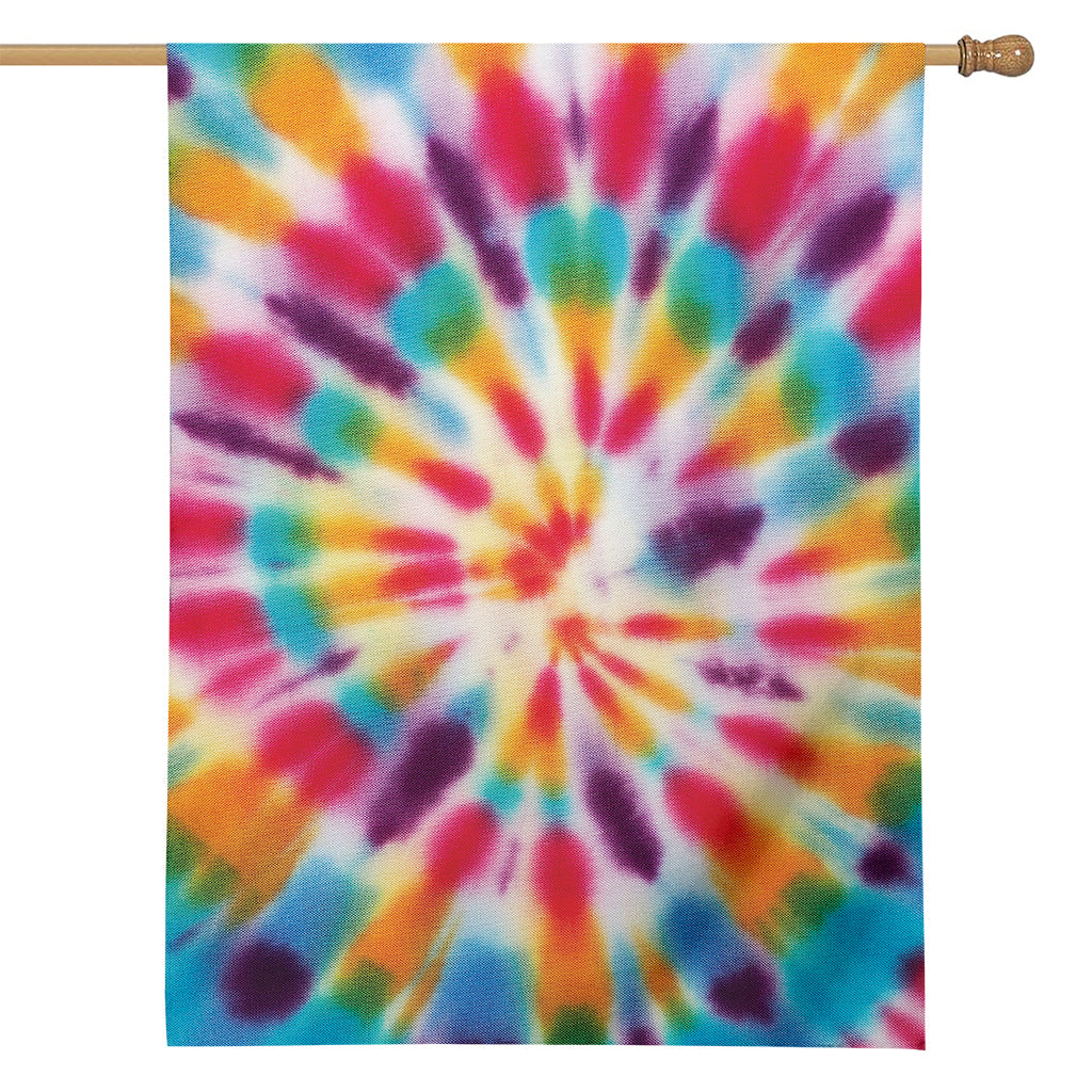 Bright Swirl Tie Dye Print House Flag