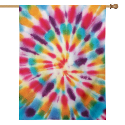 Bright Swirl Tie Dye Print House Flag