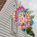 Bright Swirl Tie Dye Print House Flag