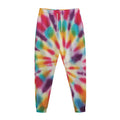 Bright Swirl Tie Dye Print Jogger Pants