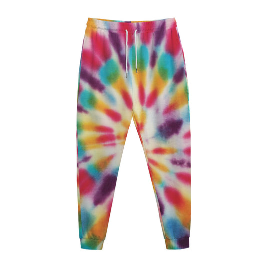Bright Swirl Tie Dye Print Jogger Pants