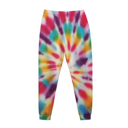 Bright Swirl Tie Dye Print Jogger Pants
