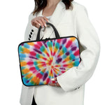 Bright Swirl Tie Dye Print Laptop Sleeve With Handle