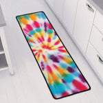 Bright Swirl Tie Dye Print Long Kitchen Mat