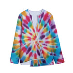 Bright Swirl Tie Dye Print Long Sleeve Short Coat