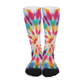 Bright Swirl Tie Dye Print Long Socks