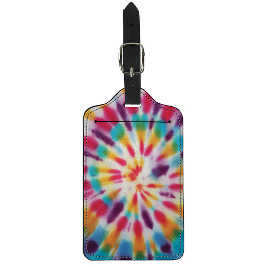 Bright Swirl Tie Dye Print Luggage Tag
