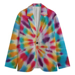 Bright Swirl Tie Dye Print Men's Blazer