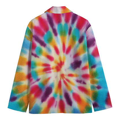 Bright Swirl Tie Dye Print Men's Blazer