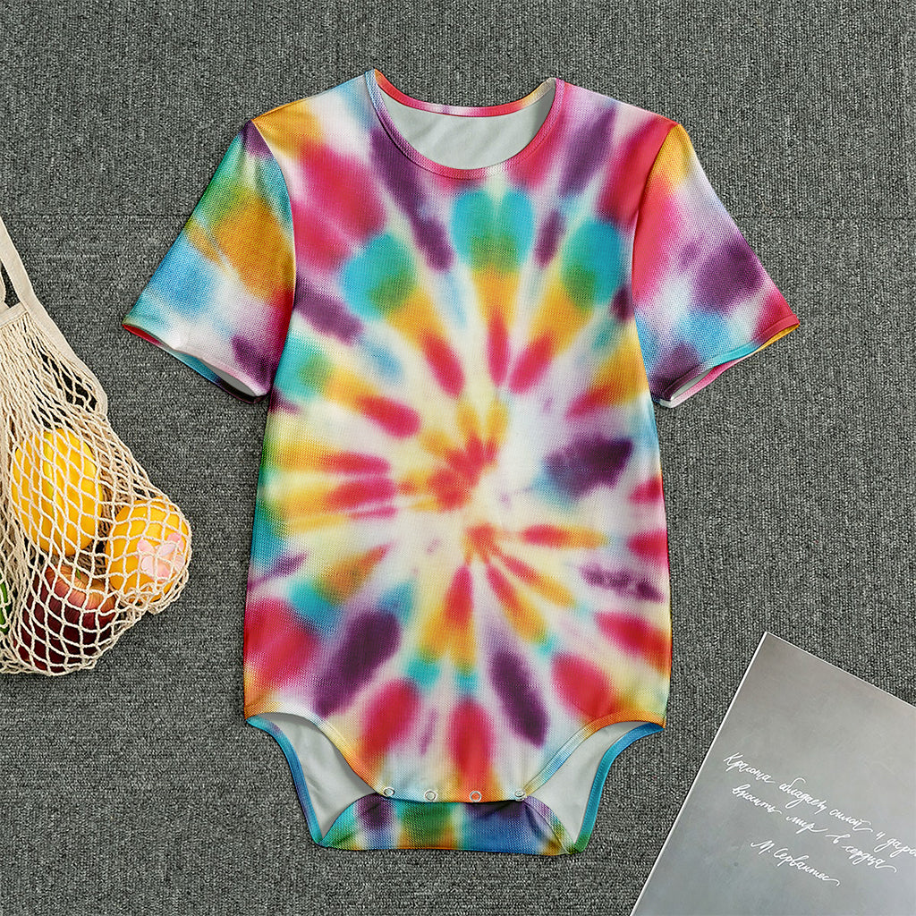 Bright Swirl Tie Dye Print Men's Bodysuit