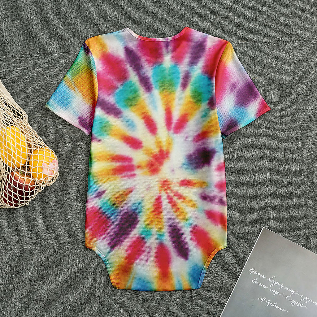 Bright Swirl Tie Dye Print Men's Bodysuit