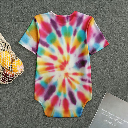 Bright Swirl Tie Dye Print Men's Bodysuit