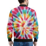 Bright Swirl Tie Dye Print Men's Bomber Jacket