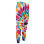 Bright Swirl Tie Dye Print Men's Compression Pants
