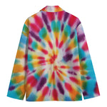 Bright Swirl Tie Dye Print Men's Cotton Blazer