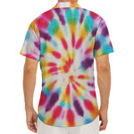 Bright Swirl Tie Dye Print Men's Deep V-Neck Shirt