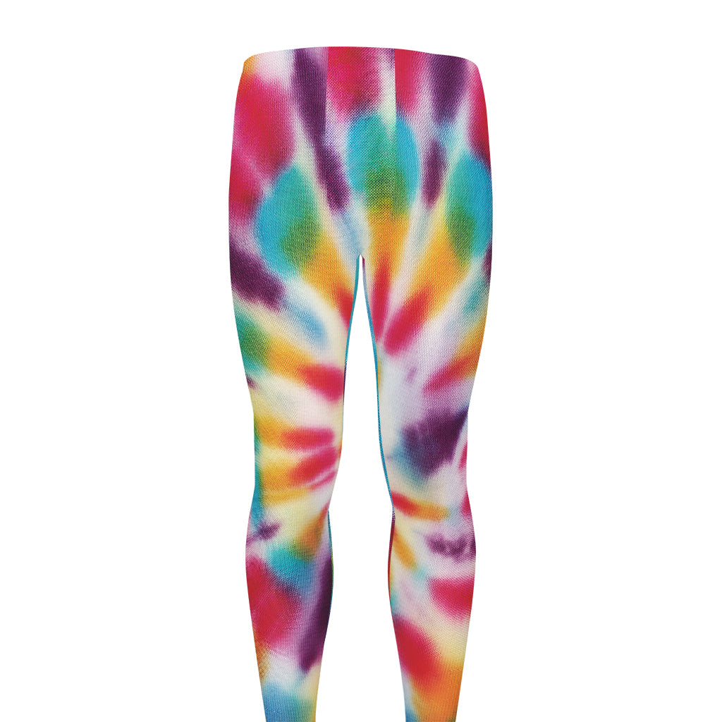 Bright Swirl Tie Dye Print Men's leggings