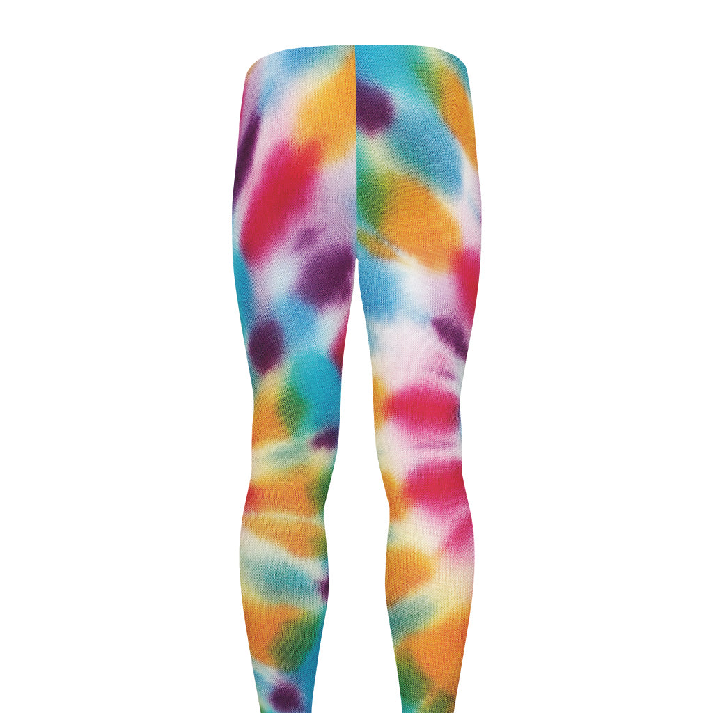 Bright Swirl Tie Dye Print Men's leggings