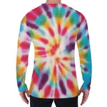 Bright Swirl Tie Dye Print Men's Long Sleeve T-Shirt
