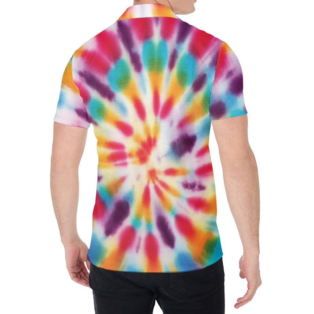 Bright Swirl Tie Dye Print Men's Shirt