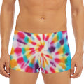 Bright Swirl Tie Dye Print Men's Short Boxer Briefs