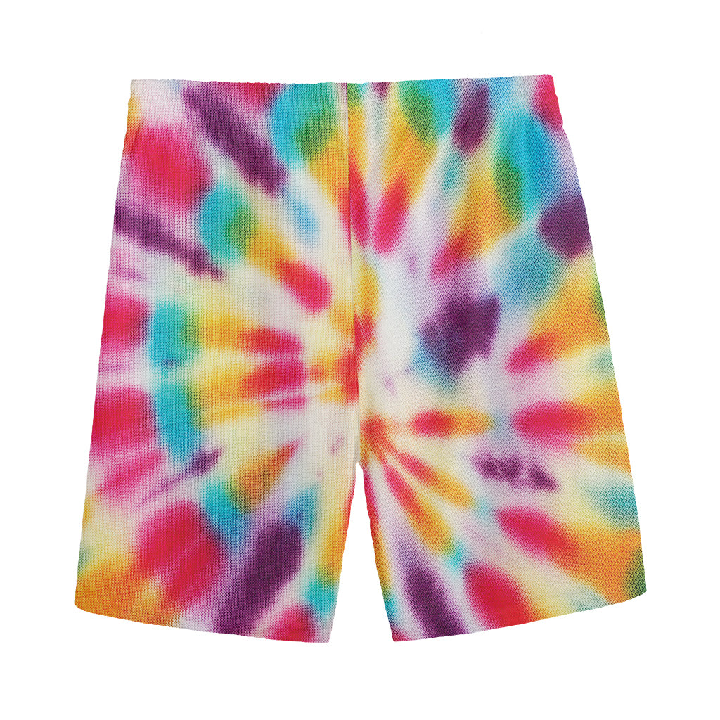 Bright Swirl Tie Dye Print Men's Sports Shorts