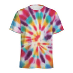 Bright Swirl Tie Dye Print Men's Sports T-Shirt