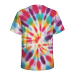 Bright Swirl Tie Dye Print Men's Sports T-Shirt